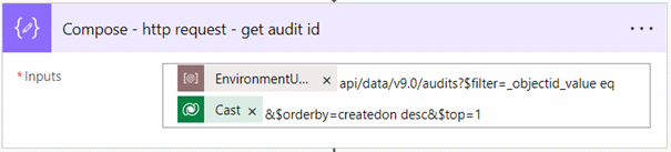 Compose http request - get audit id